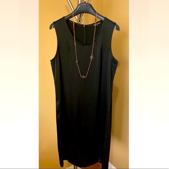 NWOT Ann Demeulemeester little Black Satin Sleeveless Dress - Picture 4 of 12